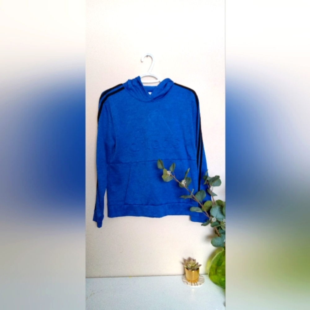 Adidas Original Three Stripes Hoodie Blue